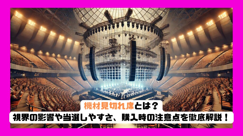 機材見切れ席とは？視界の影響や当選しやすさ、購入時の注意点を徹底解説！