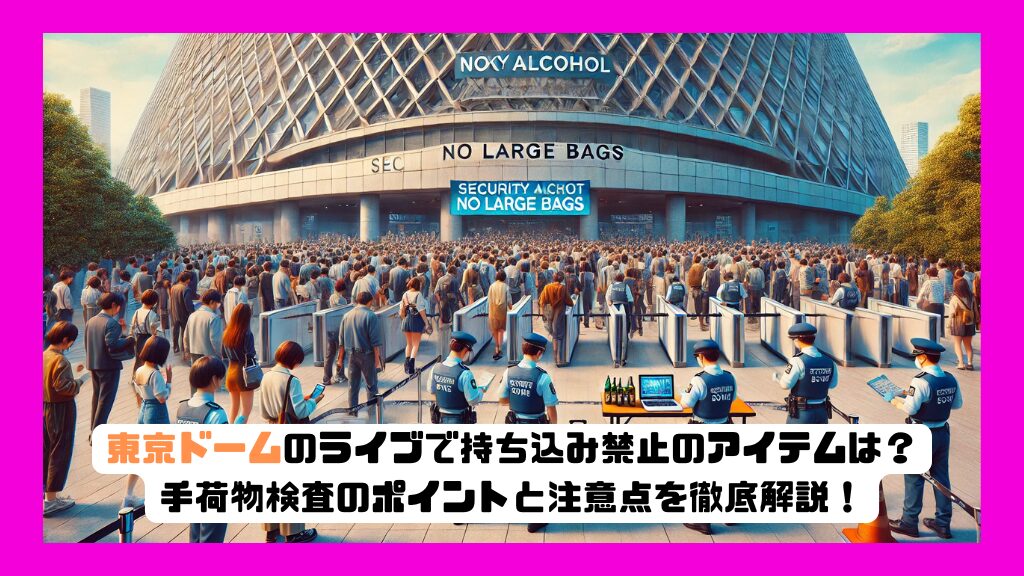 東京ドームのライブで持ち込み禁止のアイテムは？手荷物検査のポイントと注意点を徹底解説！