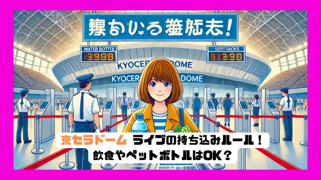 京セラドームライブの持ち込みルール！飲食やペットボトルはOK？